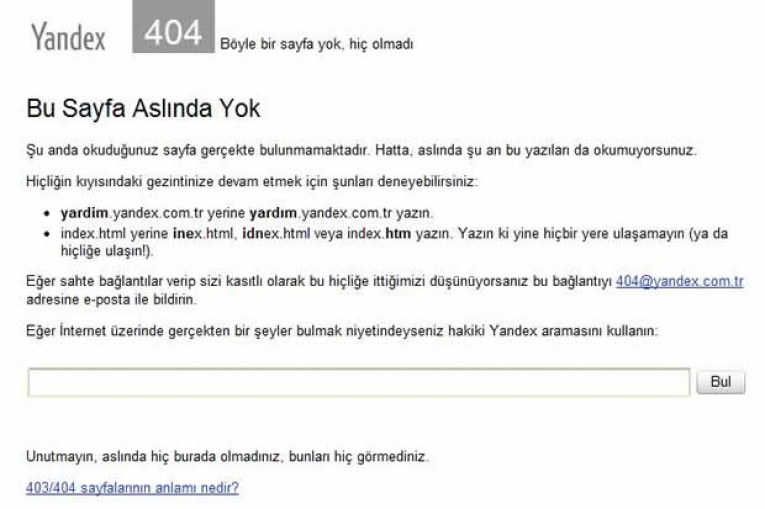 Yandex Hata Sayfaları Vol 2